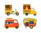 Food truck trailers vector set.