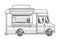 Food trucks vintage emblem monochrome