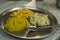 Food Upma Shira and Sev Breakfast in canteen at Dharwad Karnataka