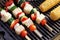 Food: Vegetarian Barbecue, vegetables and tofu kebabs