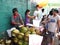 Food vendors sell fresh buko