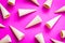 Food, Waffle Cones on Pink Background, Horizontal Top View, Wallpaper