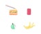 Food waste flat color vector objects set