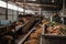 food waste recycling plant, transforming wasted food into compost and fertilizer