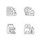 Food for weight loss linear icons set