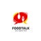 Foodie food talk logo icon symbol good for podcast, community, forum, cafe, restaurant or any food related logo