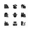 Foodstuff for nourishment black glyph icons set on white space