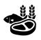 Foodstuff, various food meat, fish, grain icon