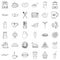 Foodstuffs icons set, outline style