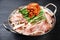 Foodstuffs of Pork and Kimchi hot pot