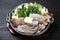 Foodstuffs of squid and vegetable hot pot