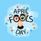Fool Day April Holiday Greeting Card Banner Comic Fake Nose, Mustache, Glasses