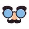Fools day mask glasses and mustache