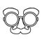 Fools day mask glasses and mustache