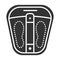 Foot bath black glyph icon. Pedicure electric instrument. Nail service. SPA, Beauty industry. Pictogram for web page, promo. UI UX