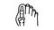 foot big toe bone gout line icon animation