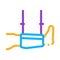 Foot brace icon vector outline illustration