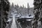 Foot-bridge Oulanka National Park. Finland.