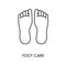 Foot care, feet line icon vector for diabetes education materials