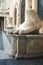 Foot of a colossal statue of Constantine in Musei Capitolini in Rome