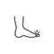 Foot finger pain line icon