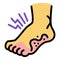 Foot frostbite icon, outline style