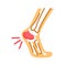 Foot heel pain flat color icon. Heel spur, calcaneal apophysitis, plantar fasciitis, disease concept. Sign for web page, mobile