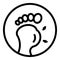 Foot inflammation icon, outline style