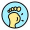 Foot inflammation icon vector flat