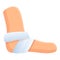 Foot injury bandage icon, cartoon style