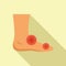 Foot injury icon flat vector. Medical pain