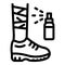 Foot injury spray icon, outline style