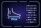 Foot length neon light icon