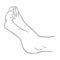 The foot male bottom out. vector illustration