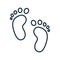 Foot outline icon. Line vector design.