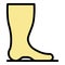 Foot overweight icon color outline vector