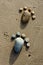 Foot, pebble, sand, art, beach