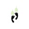 Foot Perspiration Icon, Smelly Feet Symbol, Sweaty Legs, Smell Human Bare Foot Prints, Vector Illustration