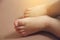 This is a foot photo of a child.Children are sleeping comfortably.