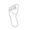 Foot print icon. Vector illustration bare foot symbol on white background