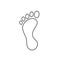 Foot print icon. Vector illustration bare foot symbol on white background