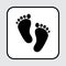 Foot print. Square icon. Vector illustration