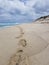 Foot prints in the beach sand Western Australia