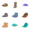 Foot protection icons set, cartoon style