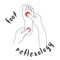 Foot reflexology concept.  Inspection, prevention reflexes and therapy. Reflexology.  The hands of a massage therapist massaged fe