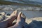 Foot sand sea baltic