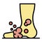 Foot sanitation icon color outline vector