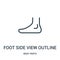 foot side view outline icon vector from body parts collection. Thin line foot side view outline outline icon vector illustration