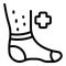 Foot skin help icon outline vector. Foot health