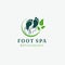 Foot Spa Reflexology Logo Design Vector